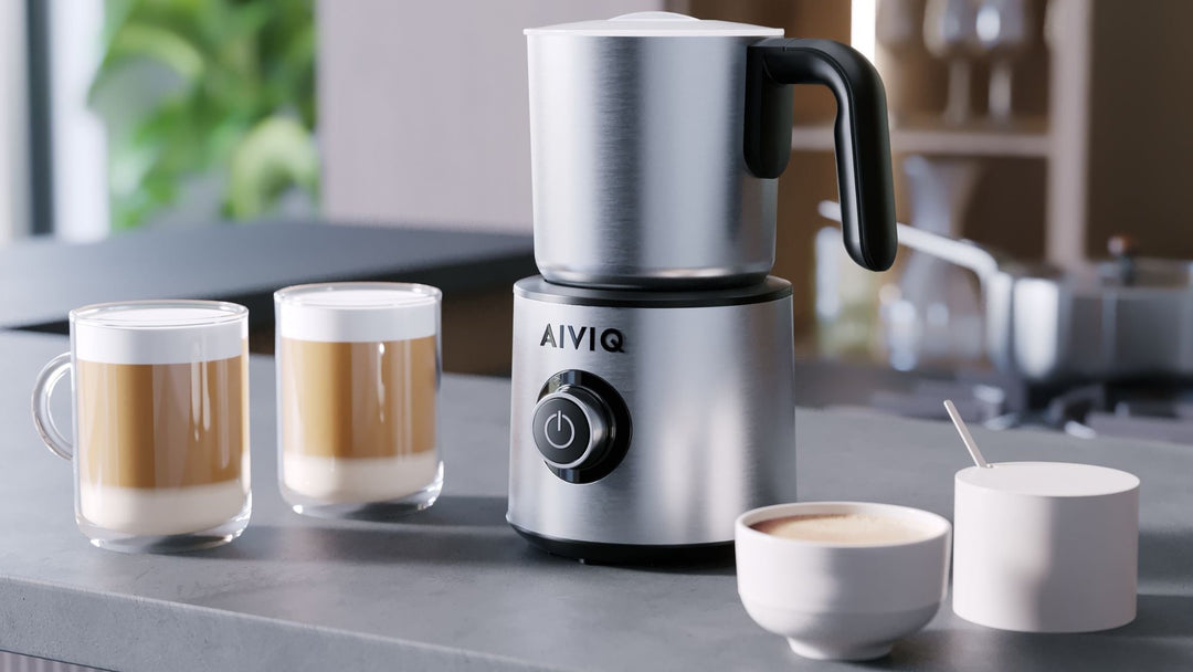 Nyhet! Upptäck perfekt skummning med AIVIQ Virtuoso Pro mjölkskummare.